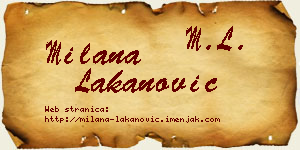 Milana Lakanović vizit kartica